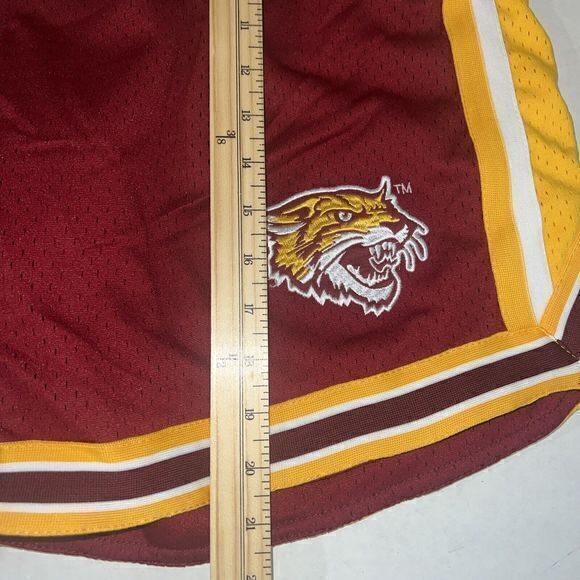 BCU ‘WILDCATS' By‎ J Hack Burgundy Gold Logo Athletic Shorts Size XLarge-NWOT - Picture 4 of 6